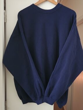 Vintage Hanes Heavyweight Men's 2XL Sweatshirt Navy Blue Blank USA Crewneck